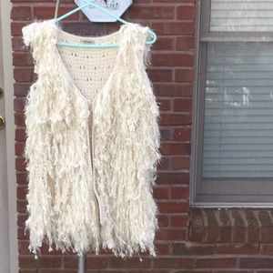 Jodifl Cream colored fringed vest